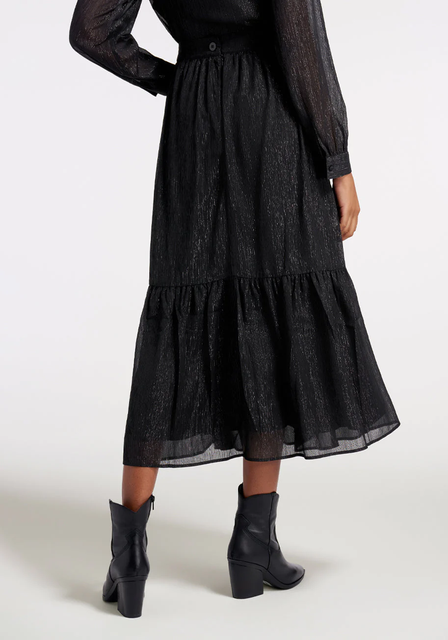 Shimmering Rainfall Midi Skirt - Olabens