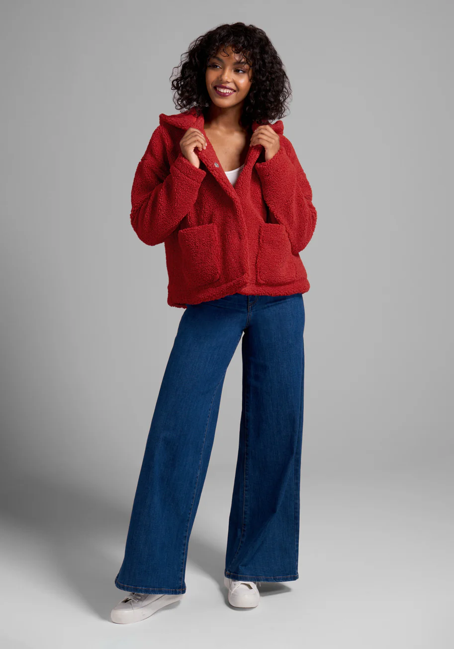 Plush On You Teddy Jacket - Olabens