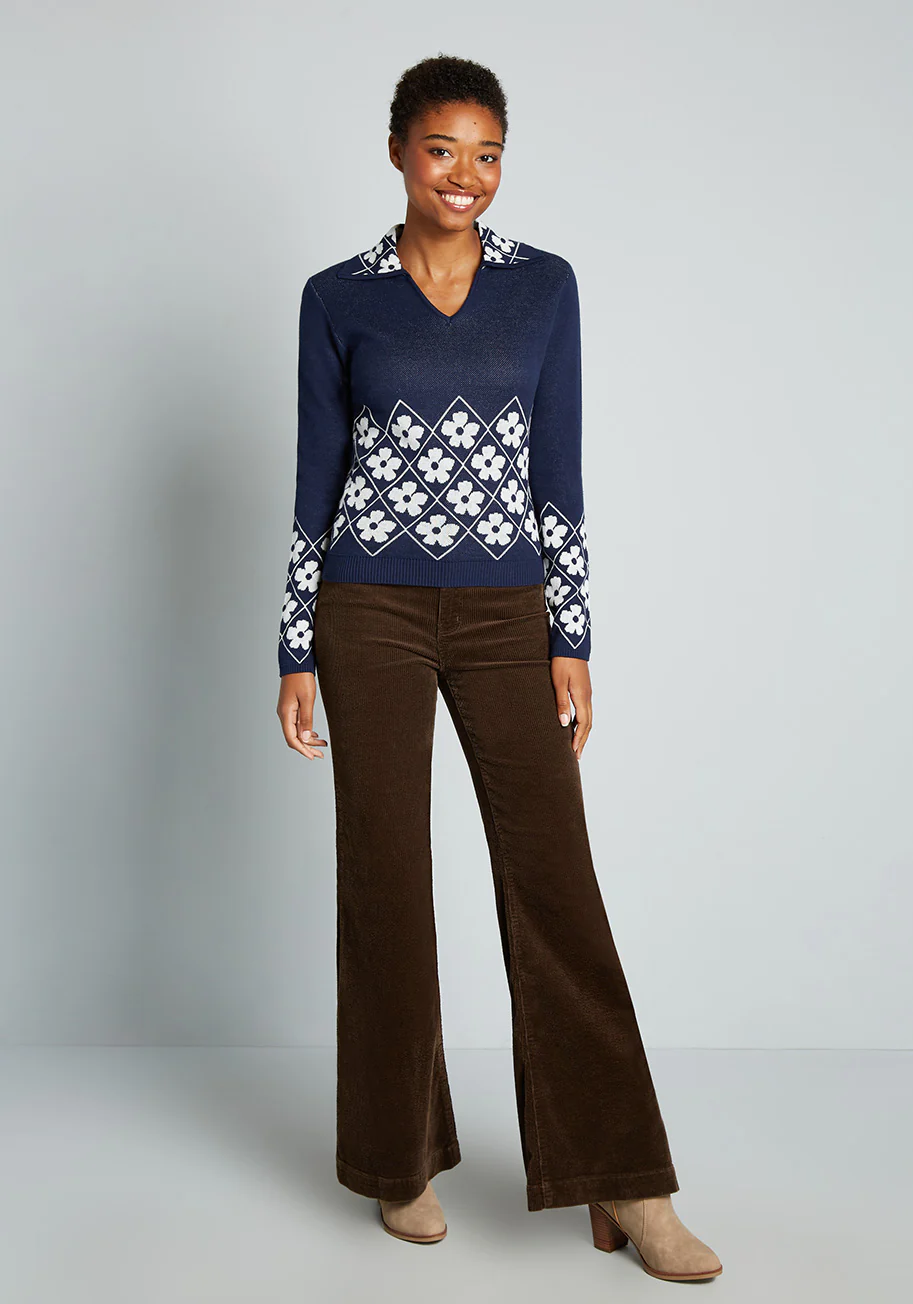 So Seventies Savvy Corduroy Flare Pants - Olabens