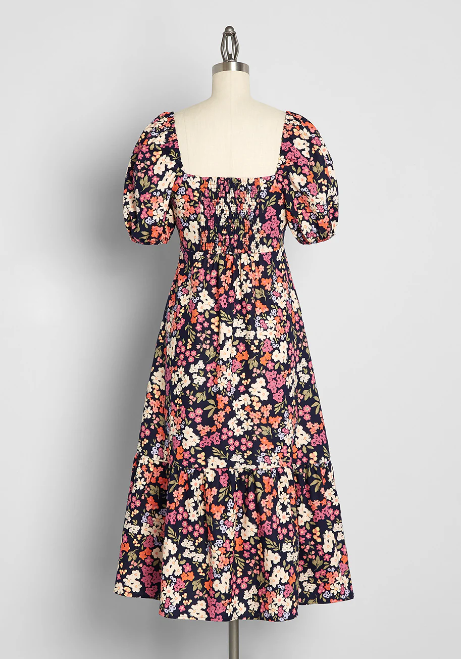 Countryside Sojourn Tiered Midi Dress - Olabens
