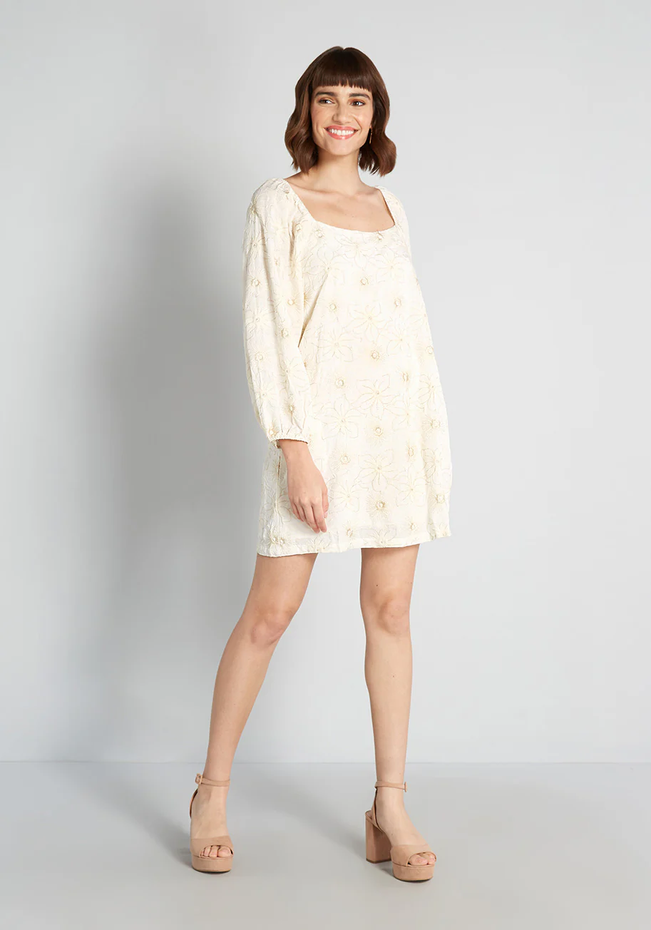 Follow Your Bliss Embroidered Mini Dress - Olabens