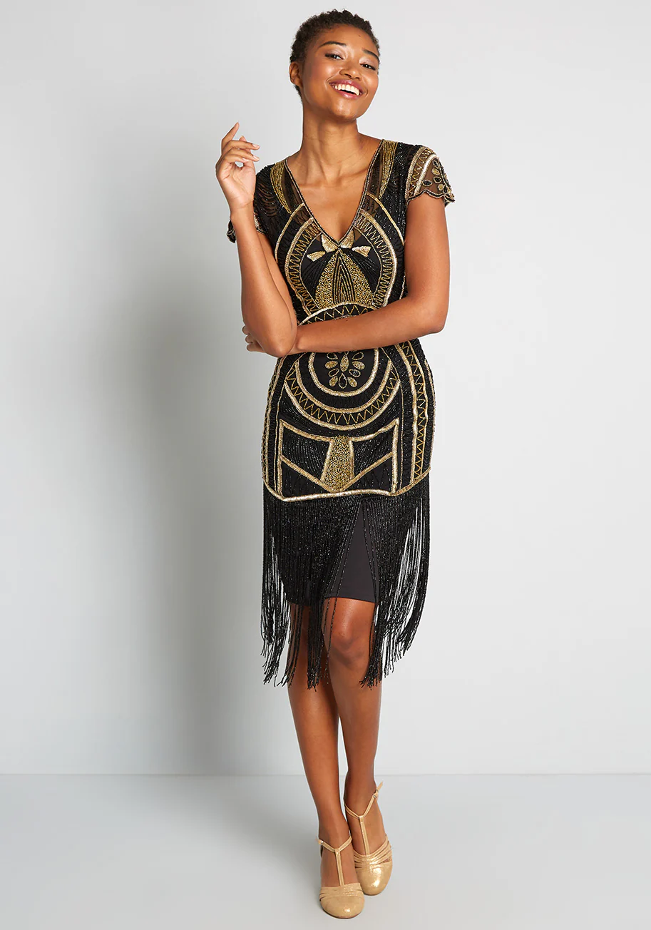 Valley of the Queens Beaded Tassel Dress - Olabens