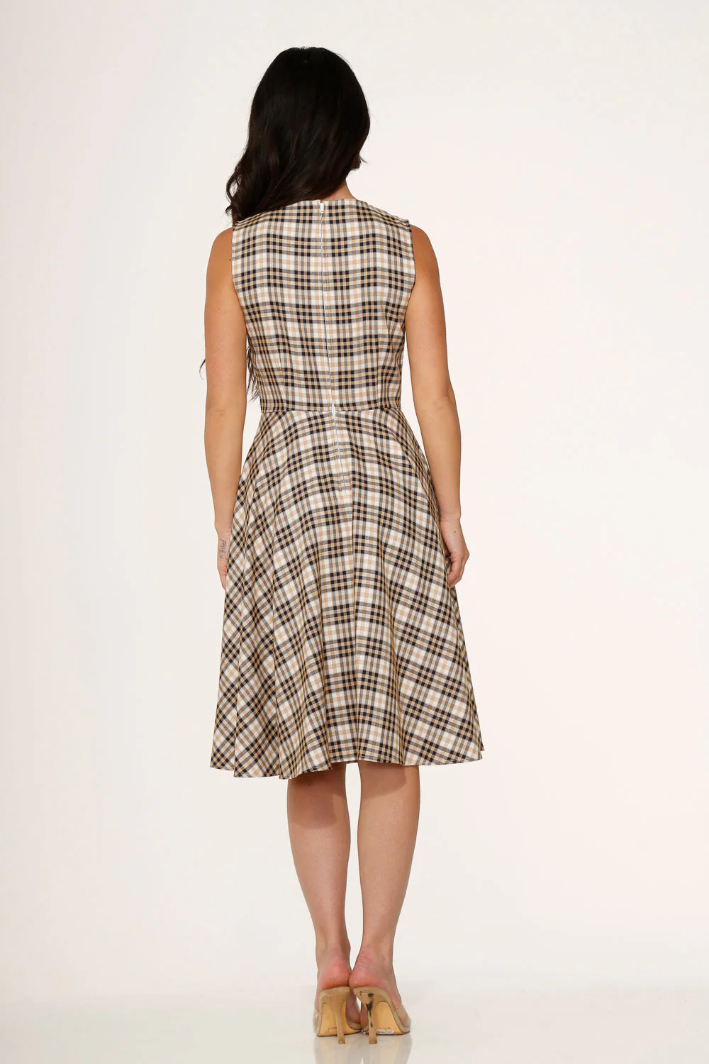 Yellow Plaid Swing Dress - Olabens