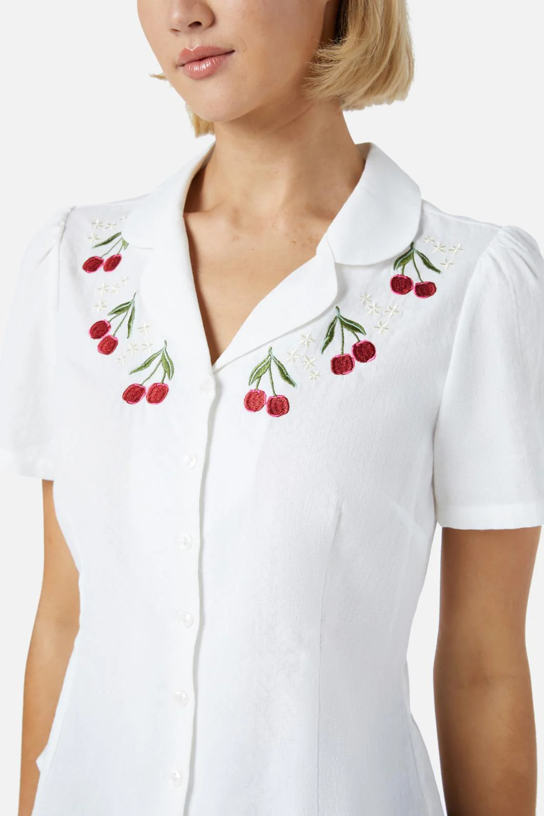 Cherry Embroidered Blouse - Olabens