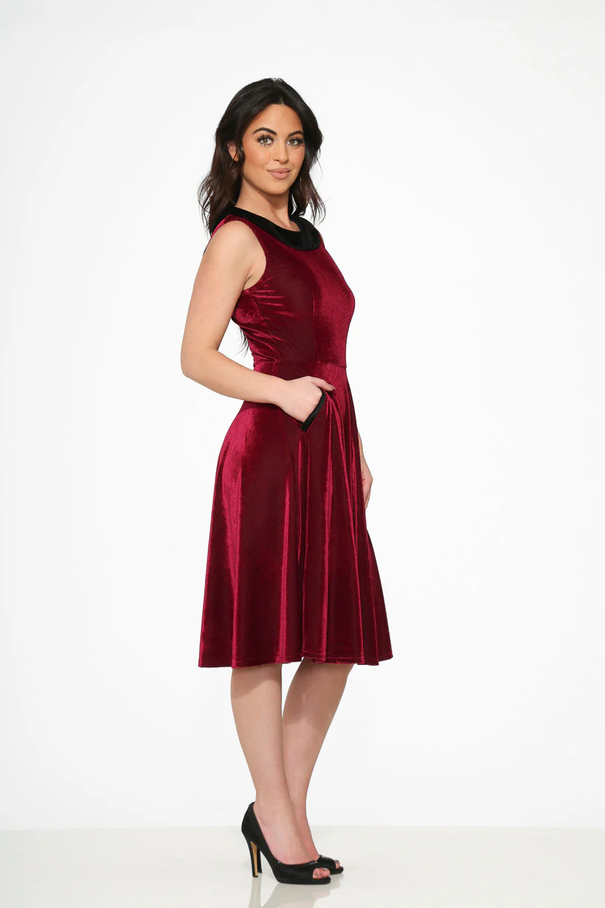 Purple Kurtroy with Black Collor Swing Dress - Olabens