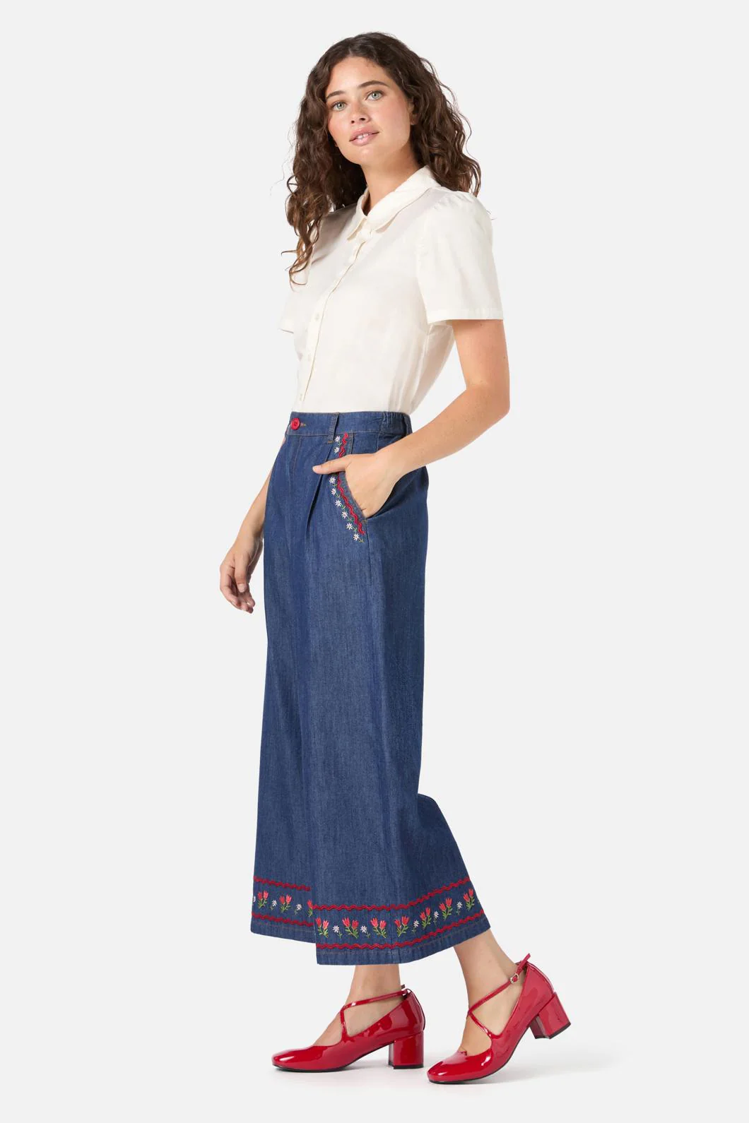 Meadow Embroidered Culotte - Olabens