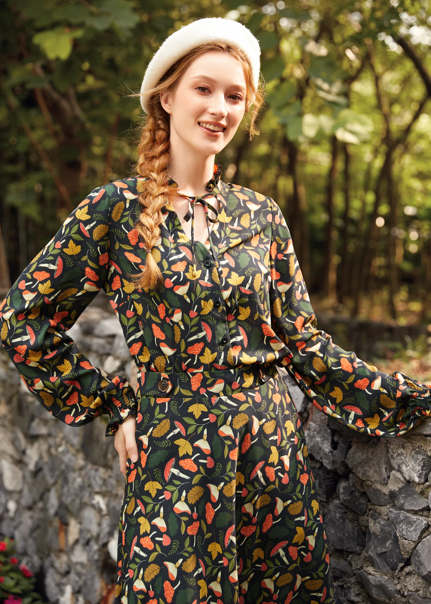 Ruffled Romance Button Front Blouse - Olabens
