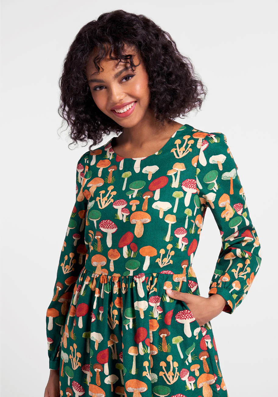 Gimme Some Shroom A-Line Dress - Olabens