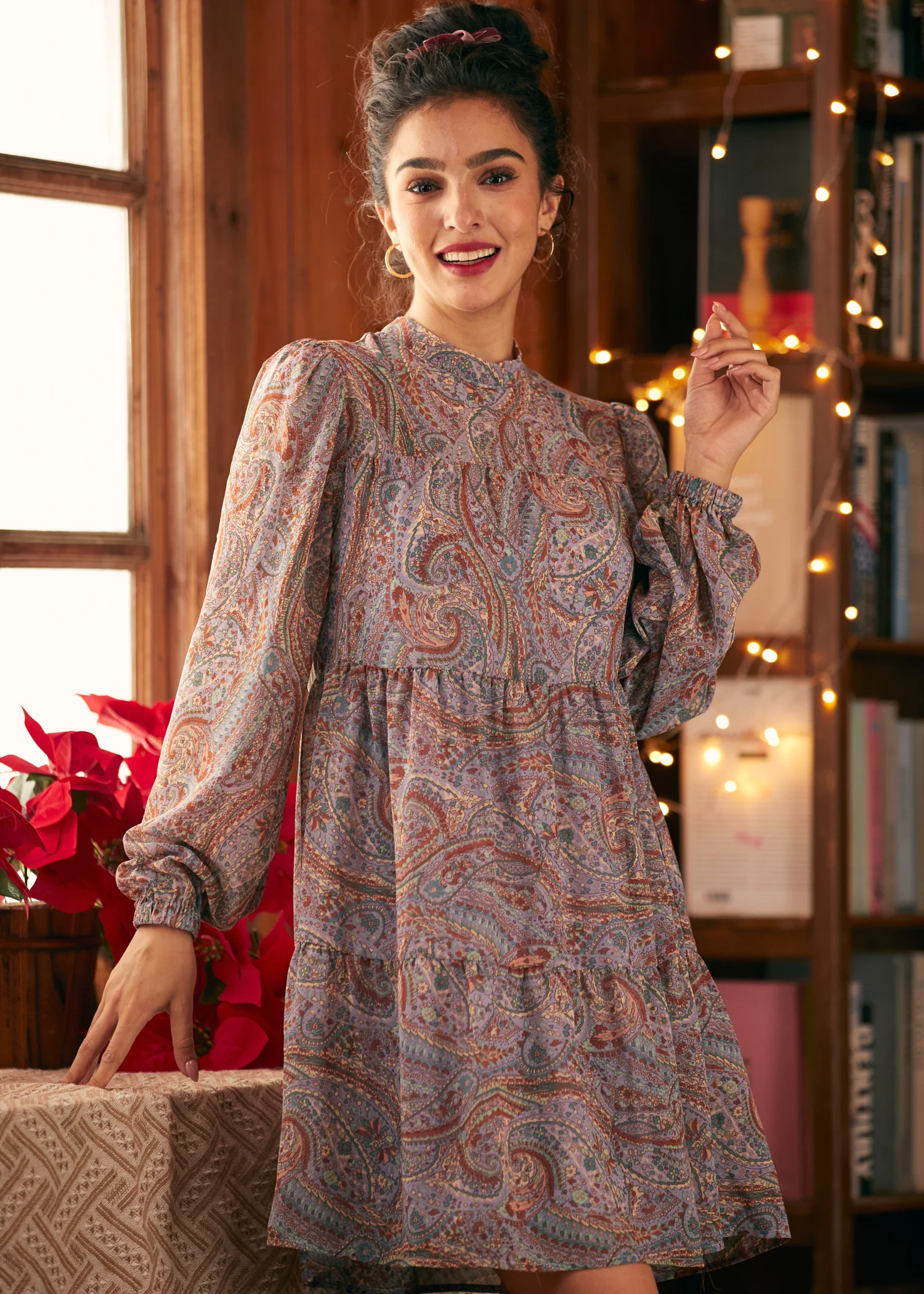 Belle   poque Balloon Sleeve Dress - Olabens