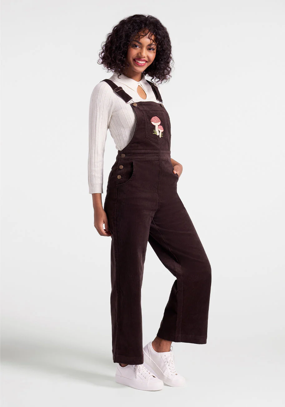 Mushroom Alley Corduroy Overalls - Olabens
