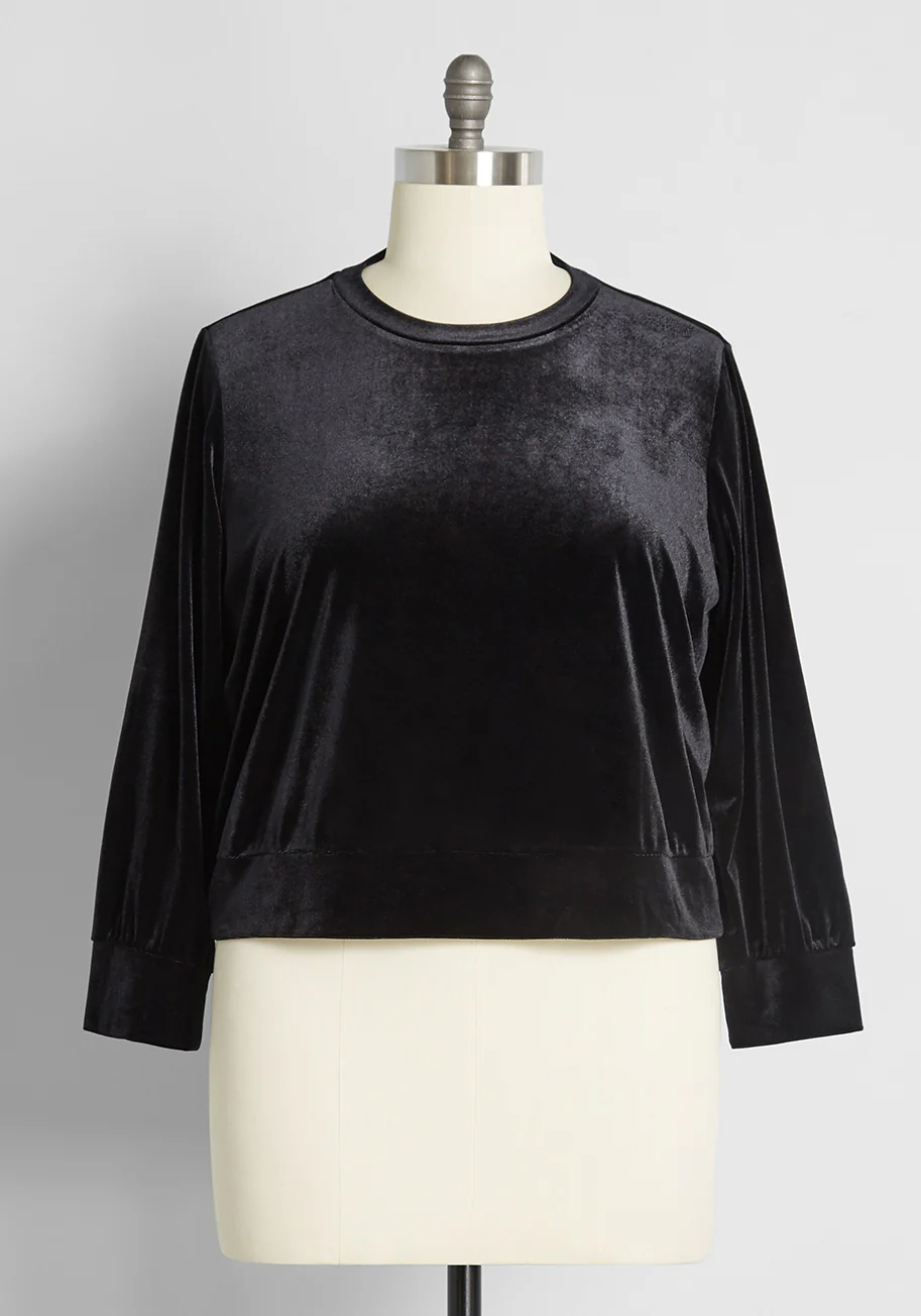 Touch and Go Velour Pullover Sweatshirt - Olabens