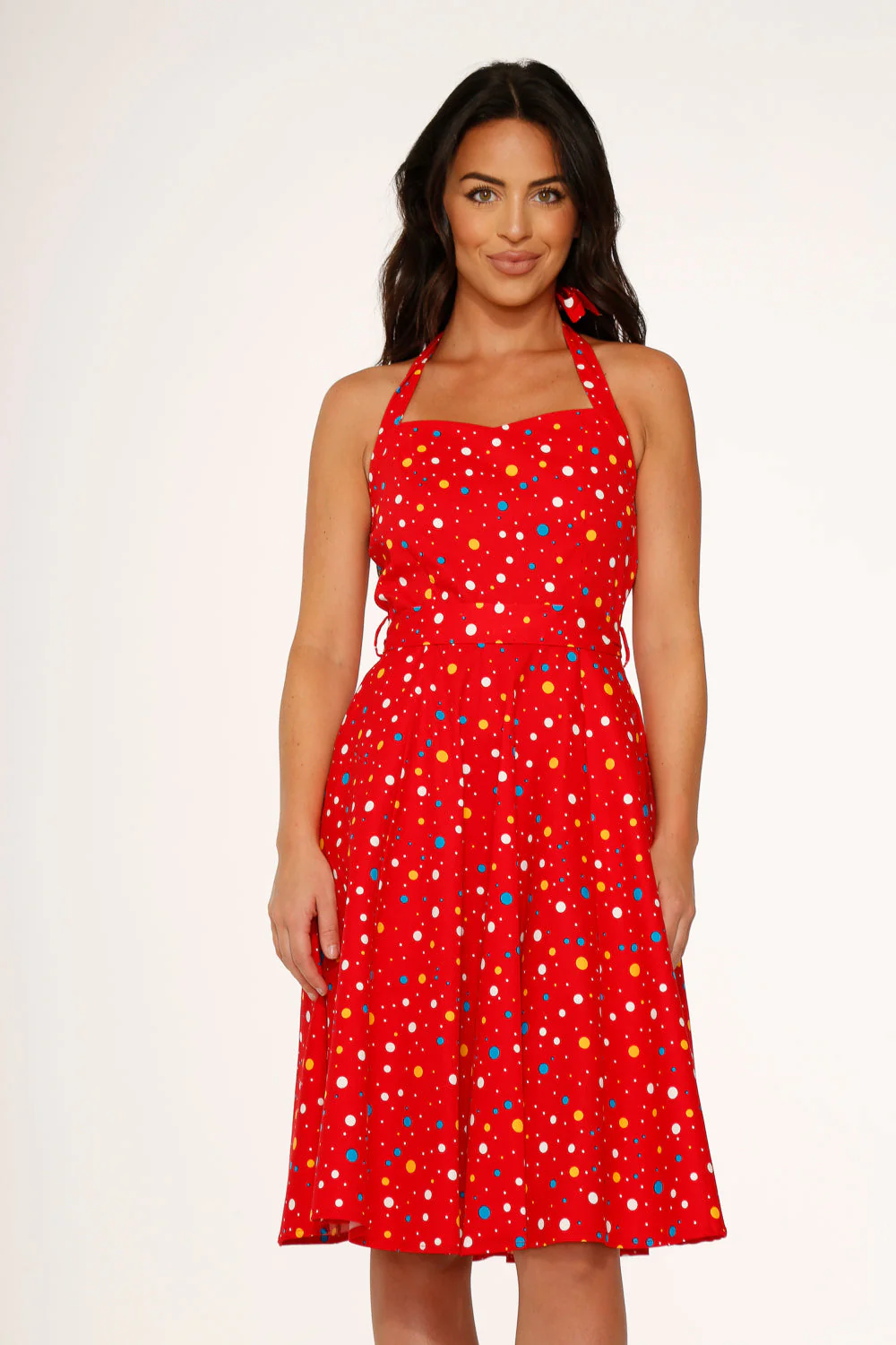 Red Candy Halter Swing Dress - Olabens