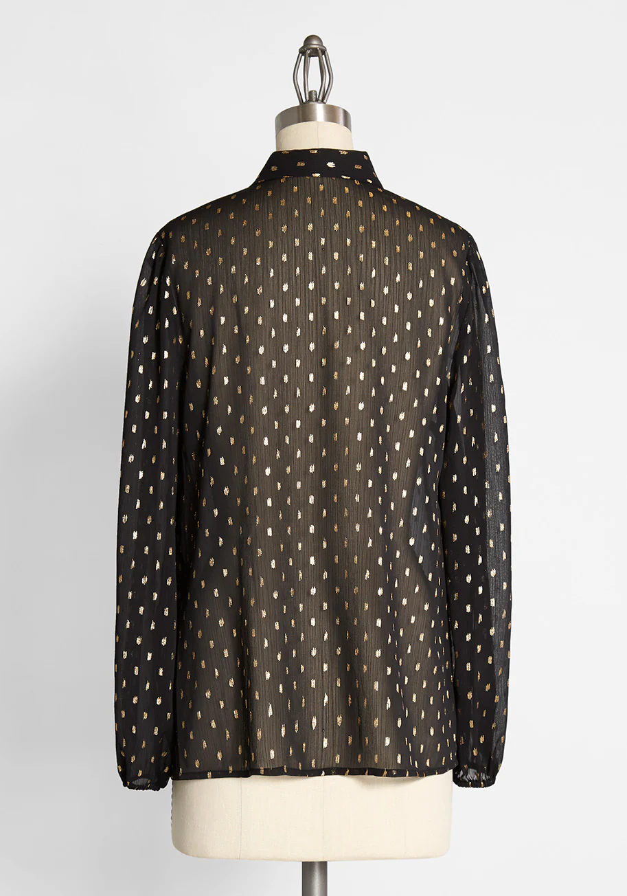 Long Term Goals Tie-Neck Blouse - Olabens