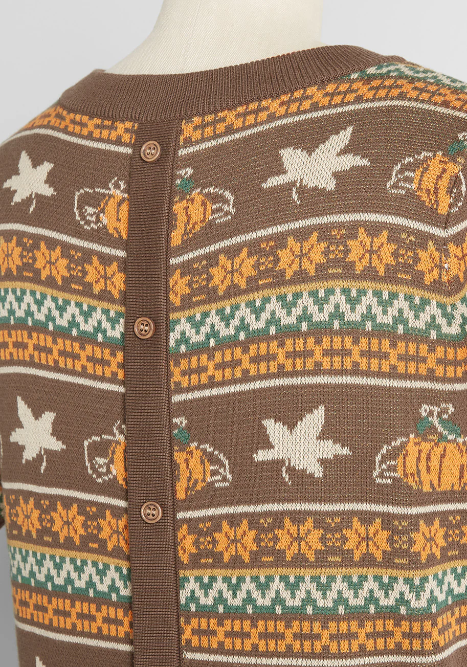 Pumpkin Promises Fair Isle Short Sleeve Sweater - Olabens