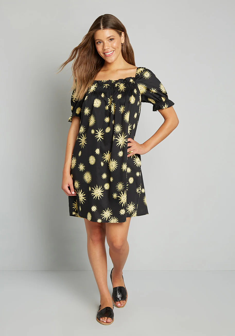 Summertime Garden Stories Smocked Mini Dress - Olabens