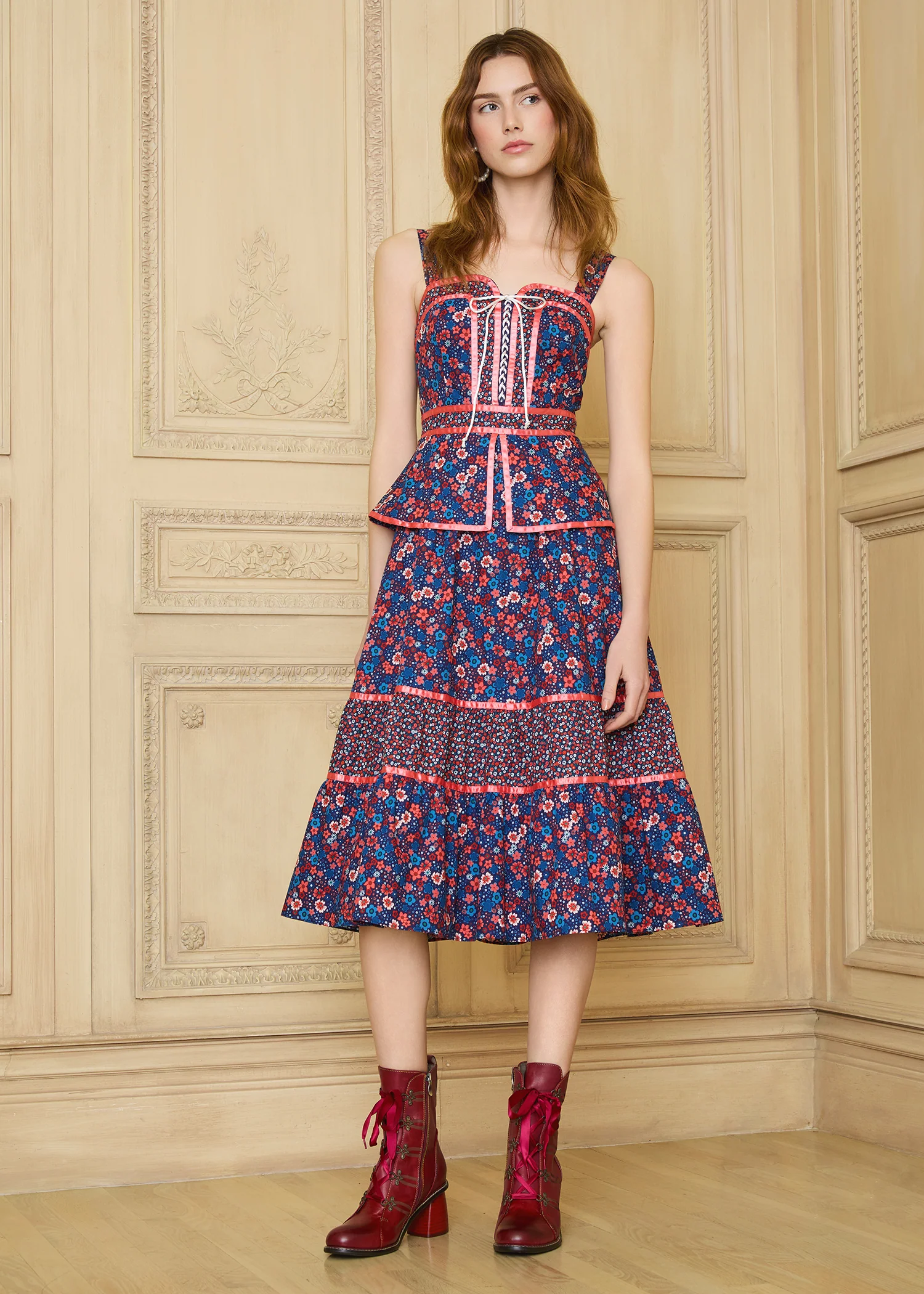 GUNNE SAX for Isnyt Grace Peplum Midi Dress - Olabens