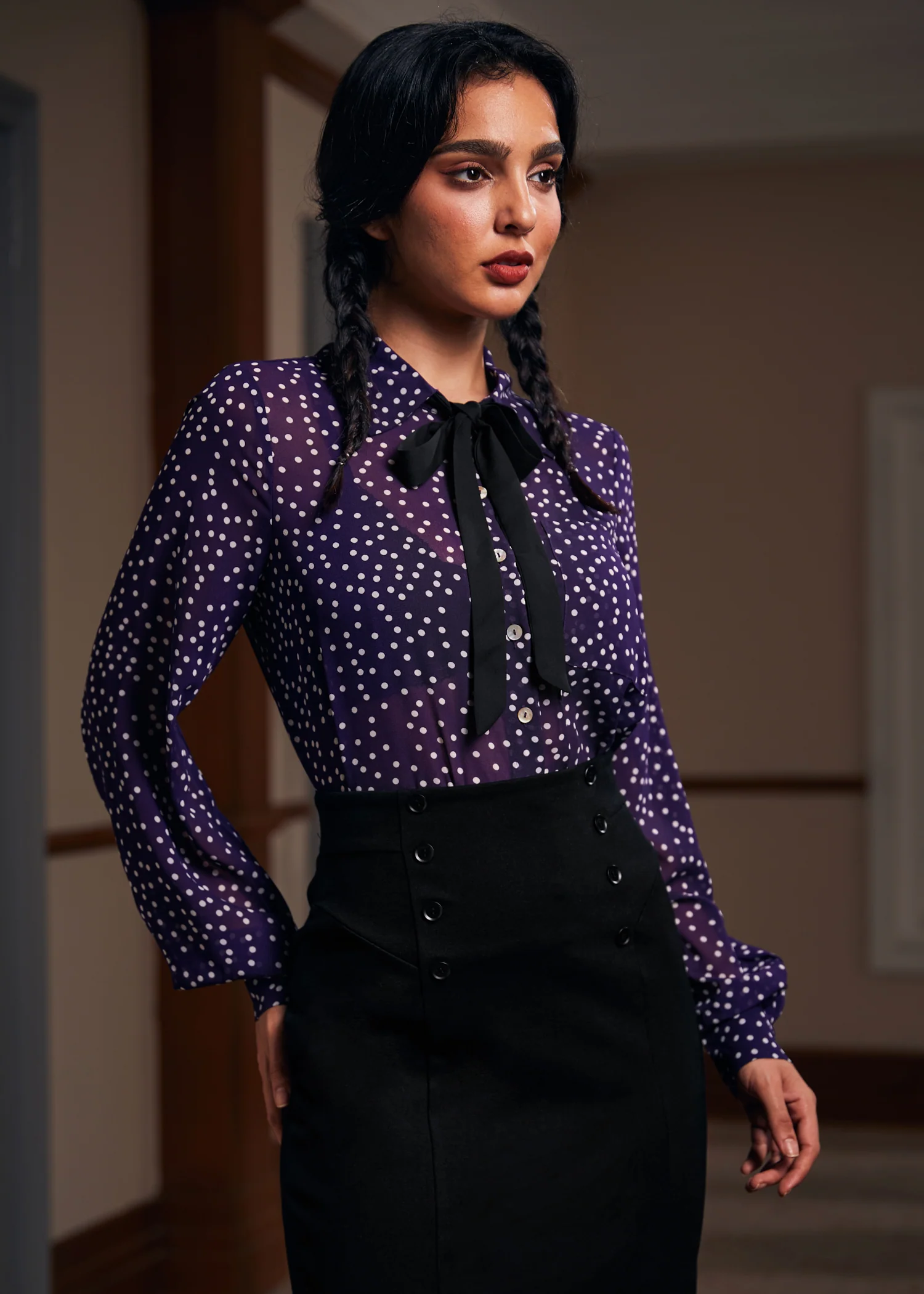 Enchanted Evening Collared Blouse - Olabens