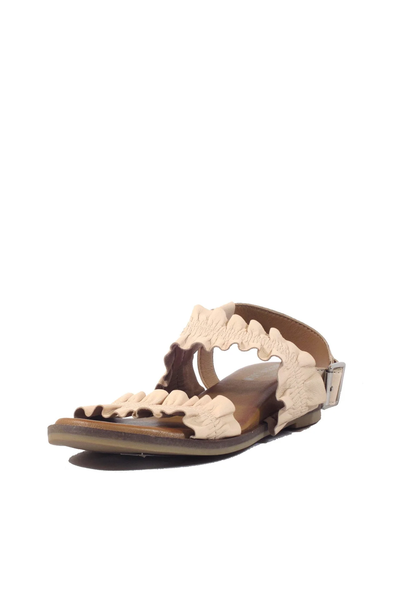 Roche Ruched Leather Sandals - Olabens