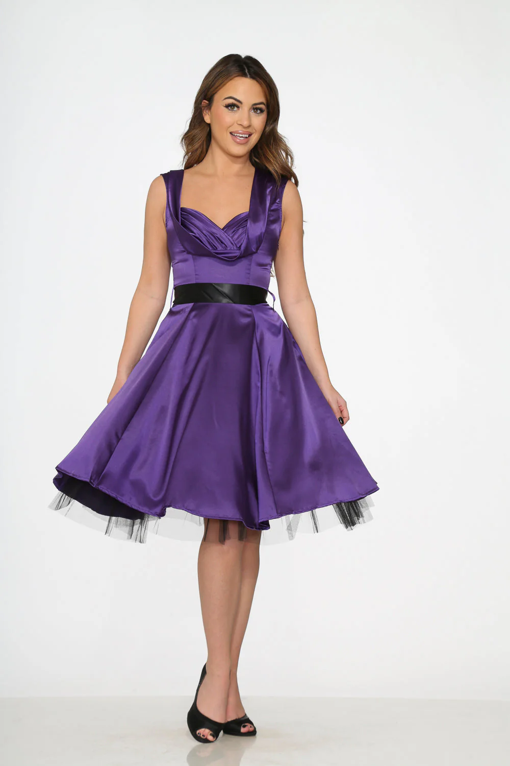 Purple Occastional Swing Dress - Olabens