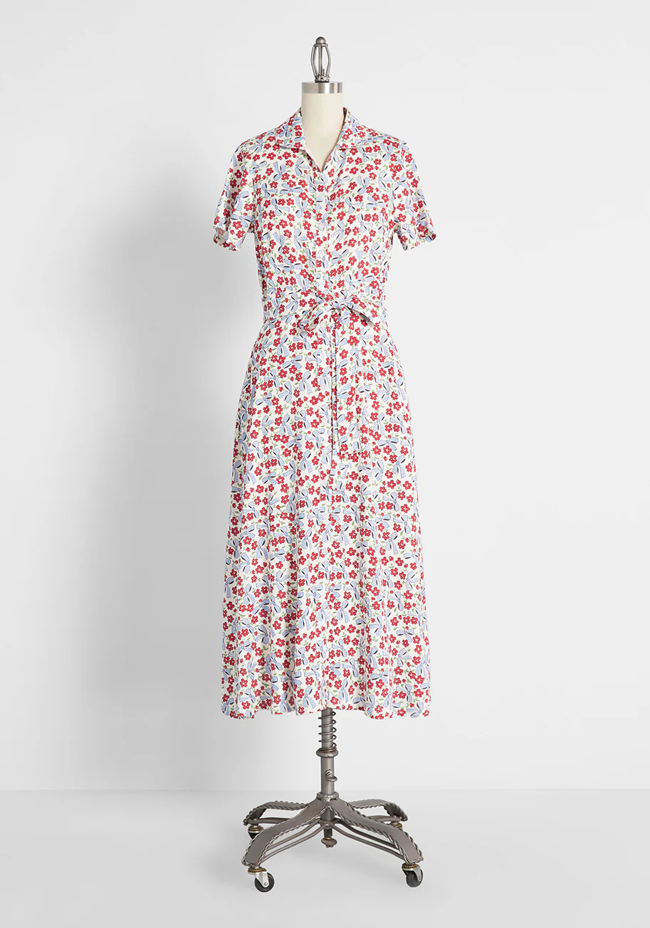 Time Ties When You're Having Fun Midi Shirt Dress - Olabens