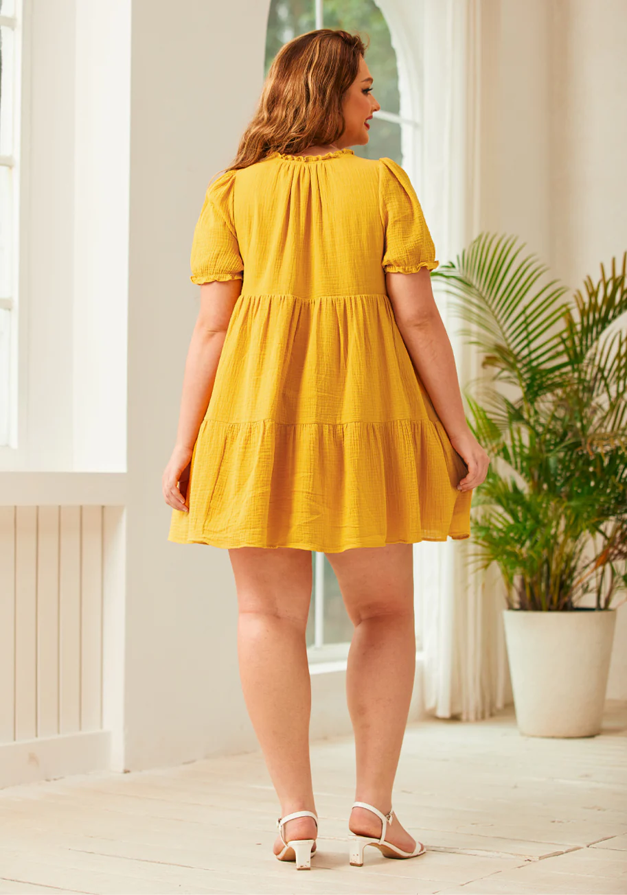 Sunshine Serenade Babydoll Dress - Olabens