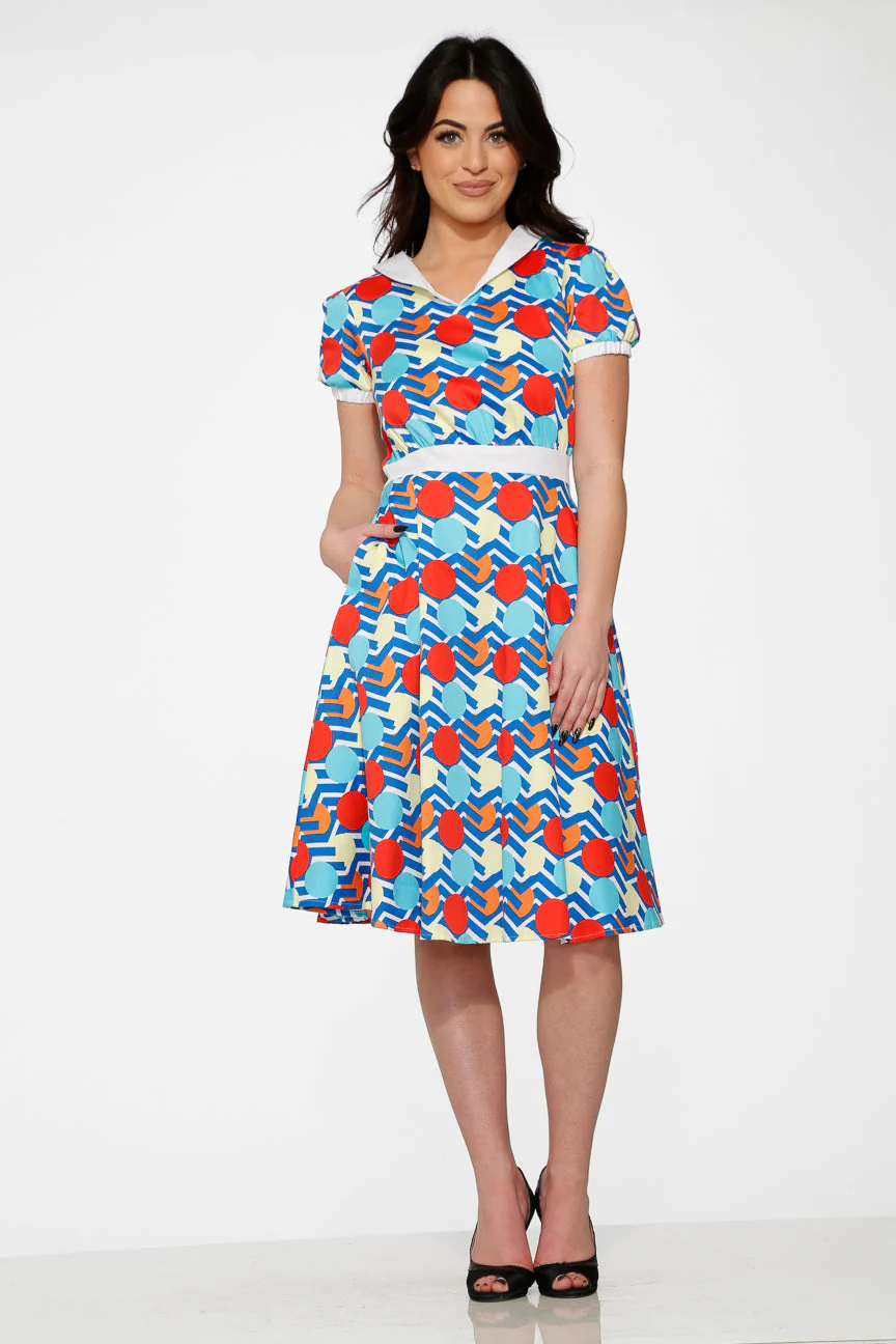 Stripe Red Dot Swing Dress - Olabens