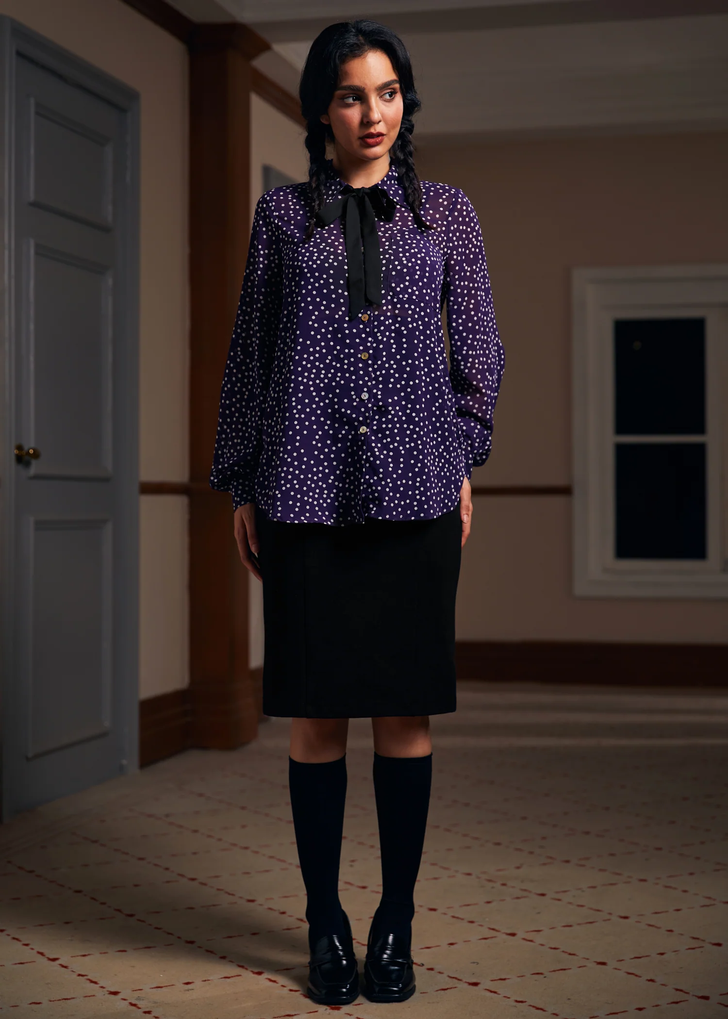 Enchanted Evening Collared Blouse - Olabens