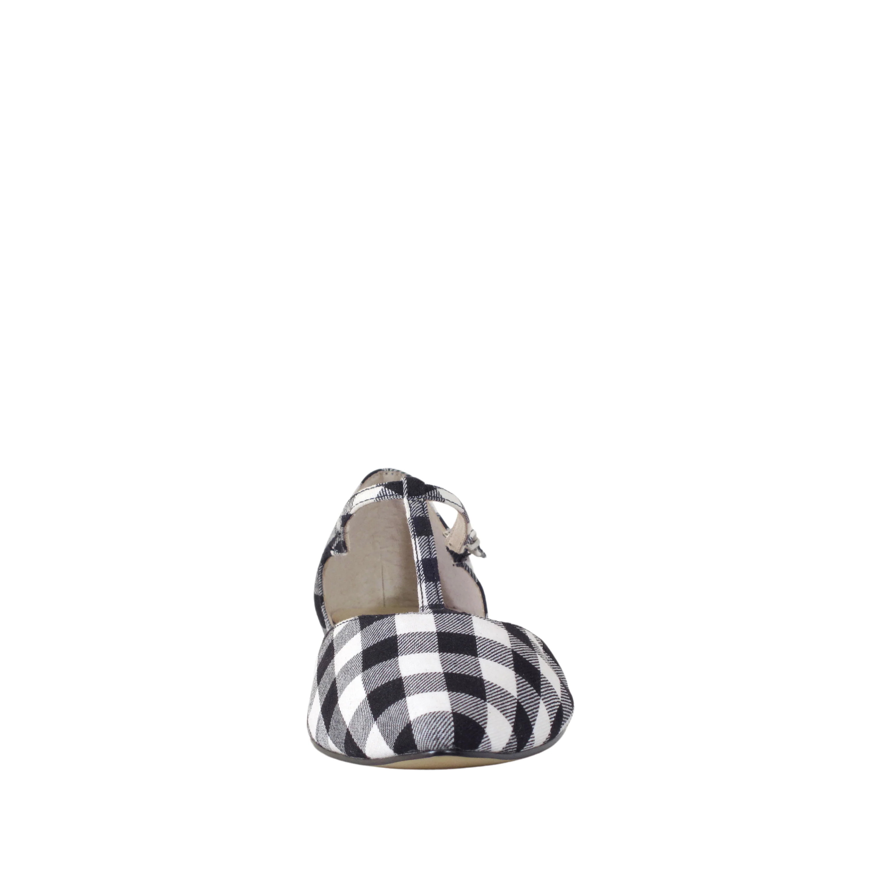 Garden Gingham T-Strap Flats - Olabens