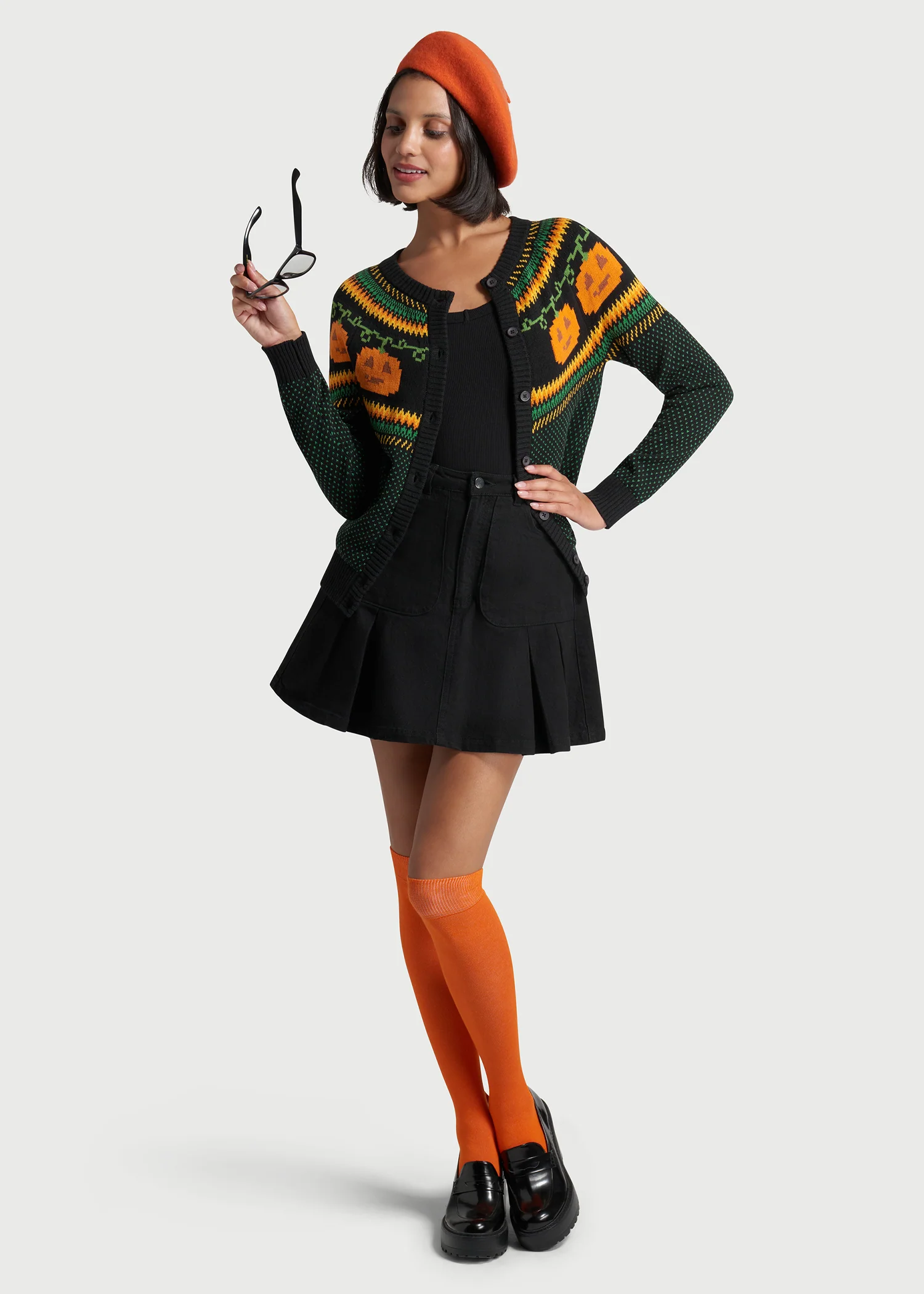Give 'Em Pumpkin To Talk About Fair Isle Cardigan - Olabens