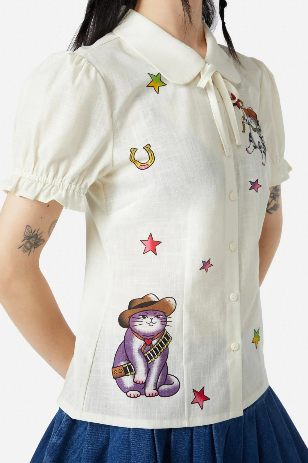 Meowdy Badge Blouse - Olabens