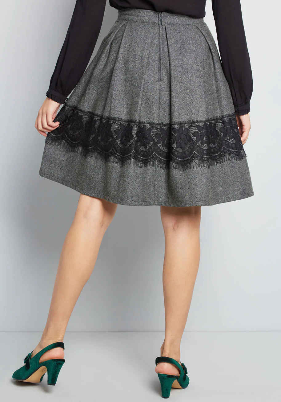 Whirl Record A-Line Skirt - Olabens