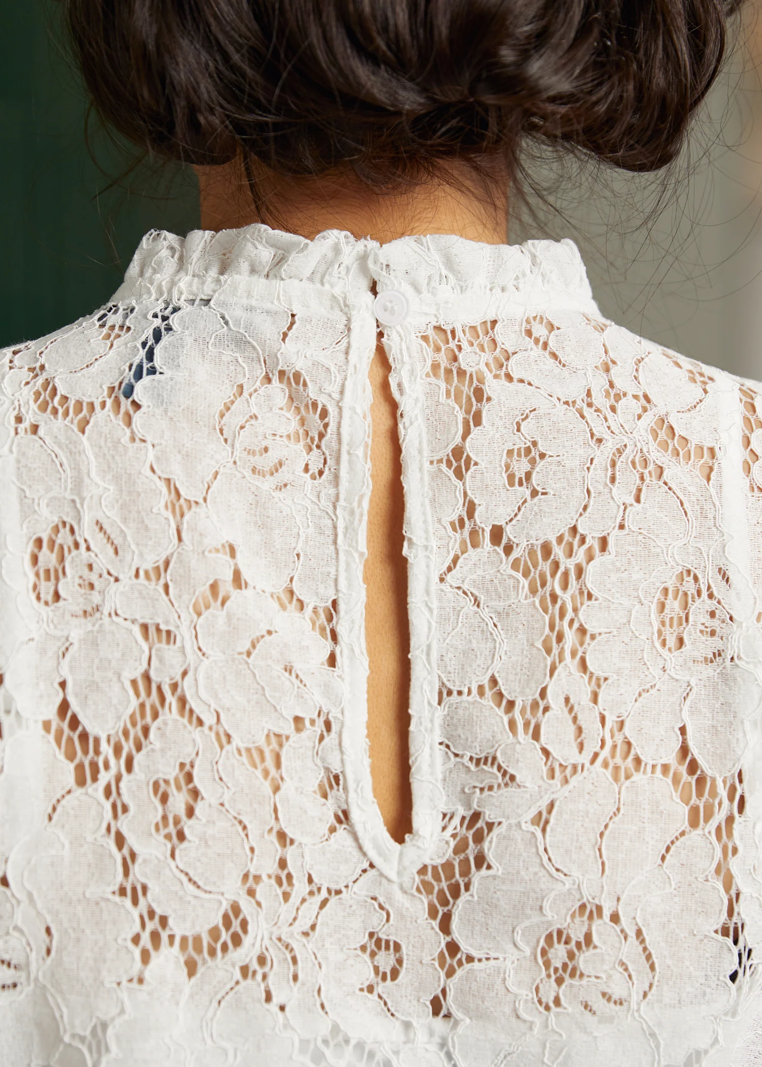 Mad Men Ruffle Mock Neck Blouse - Olabens