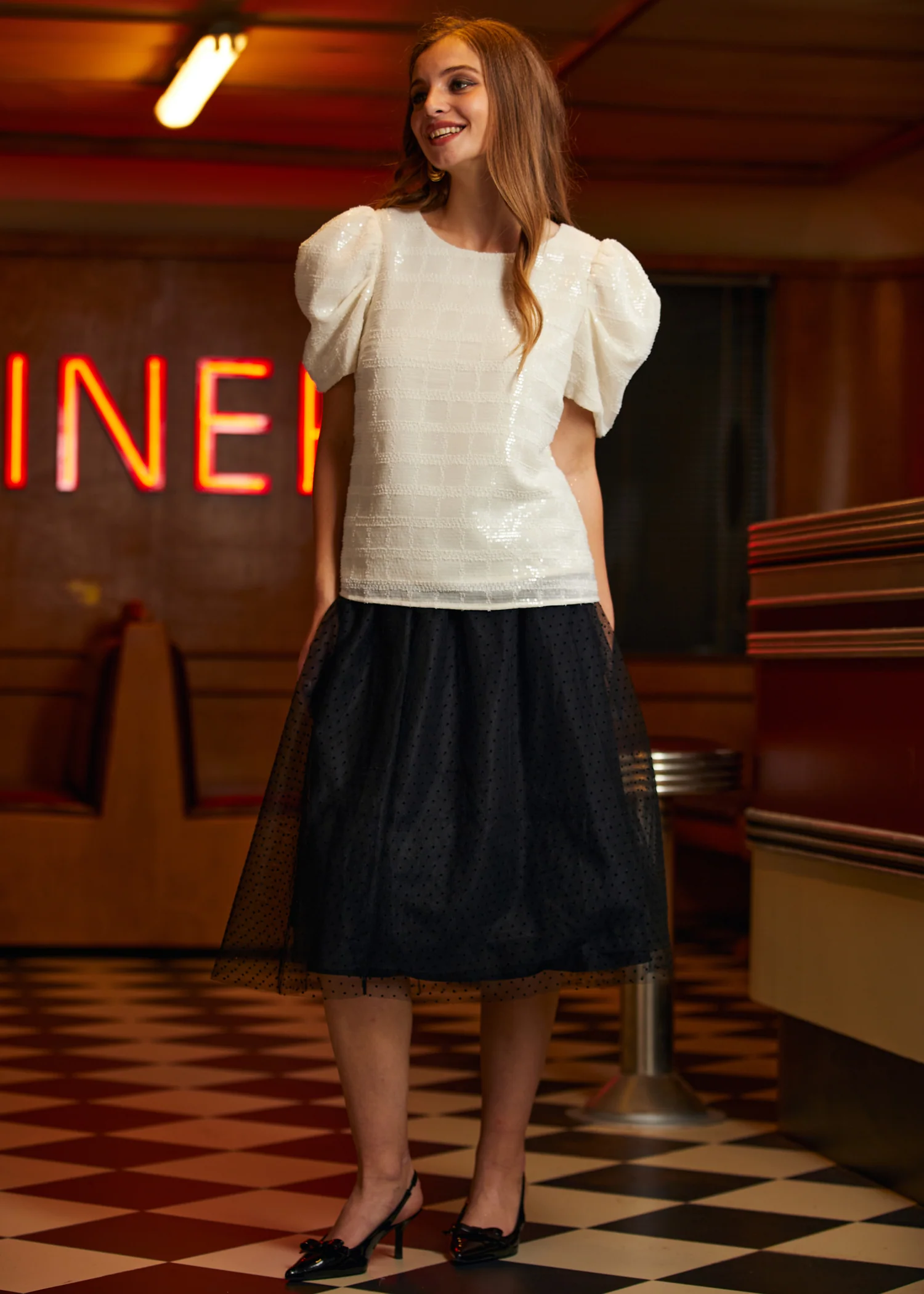 Festive Frolic Bubble Sleeve Crew - Olabens