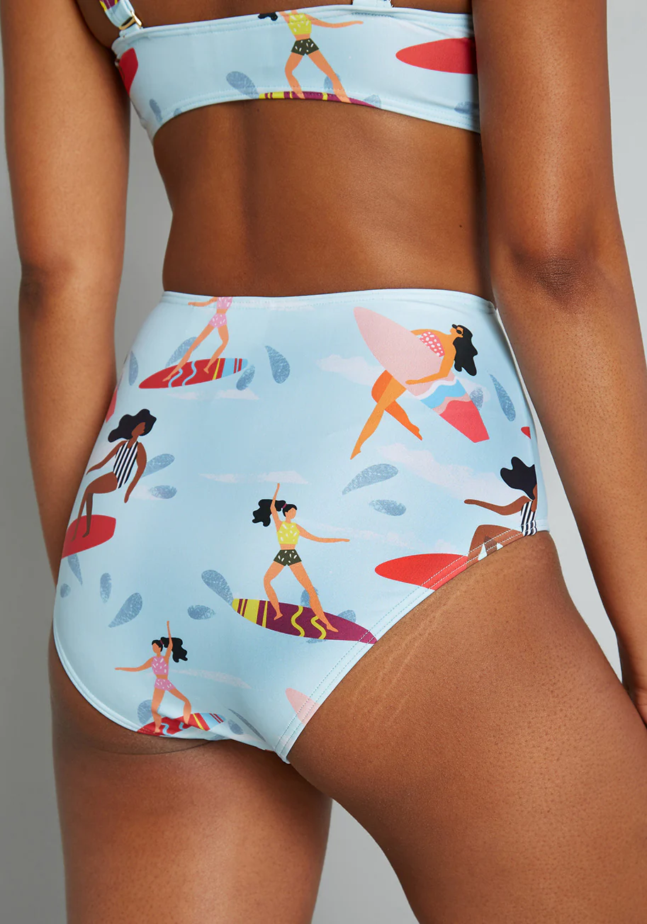 The Sara High-Waisted Bikini Bottom - Olabens