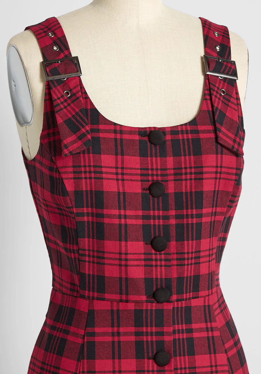 Buckle Up, Baby! Plaid Jumper - Olabens