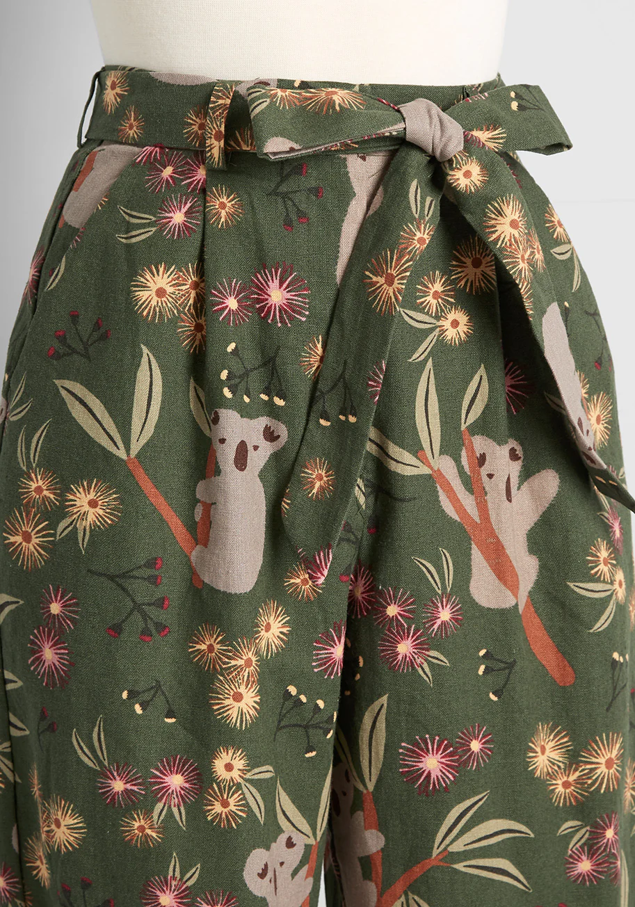 Kinship With Koalas Wide-Leg Pants - Olabens