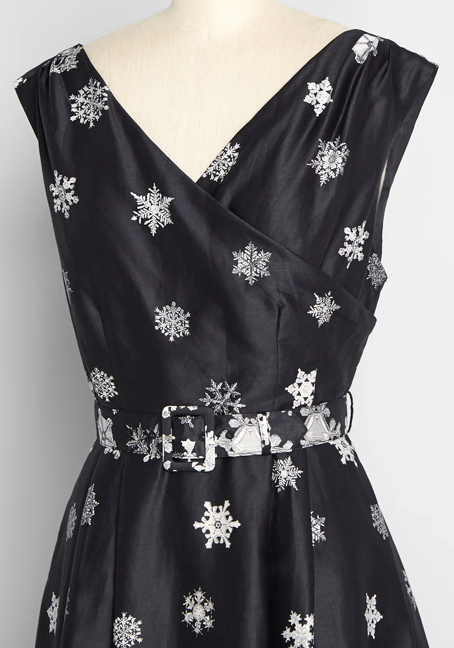 The Snow Must Go On Fit and Flare Dress - Olabens