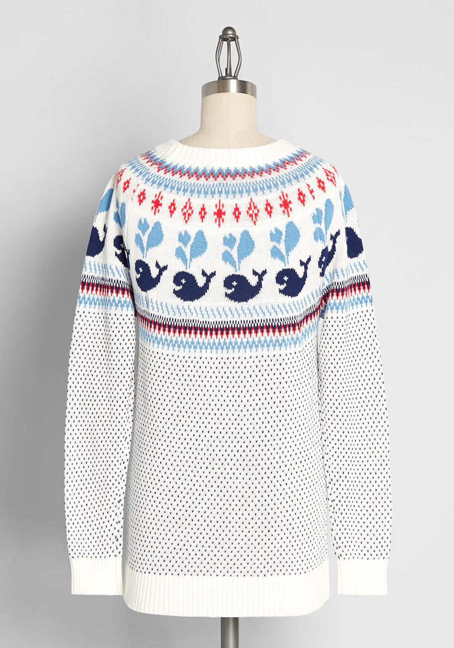 Sailing With Whales Fair Isle Sweater - Olabens