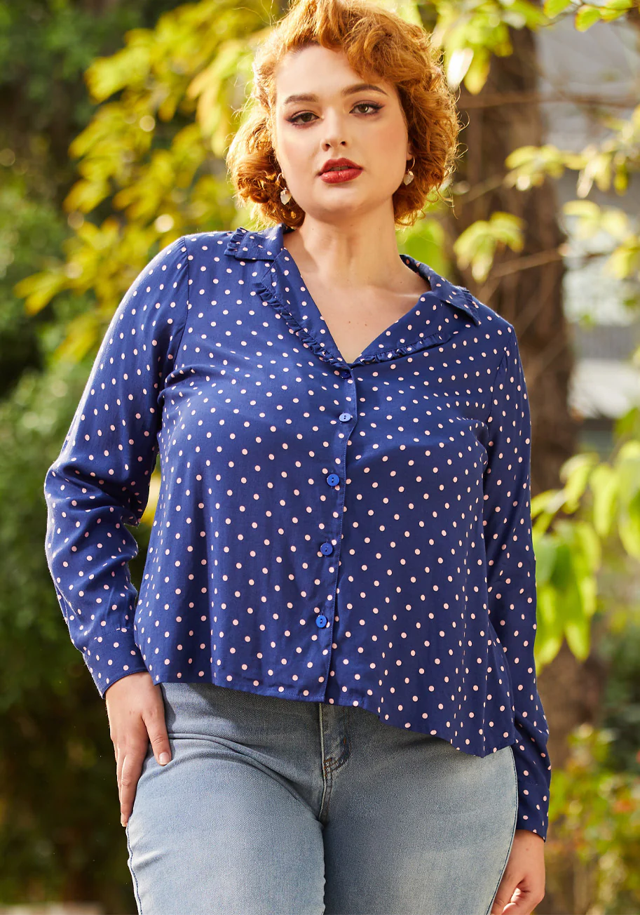 Starlet Power Button-Down Top - Olabens