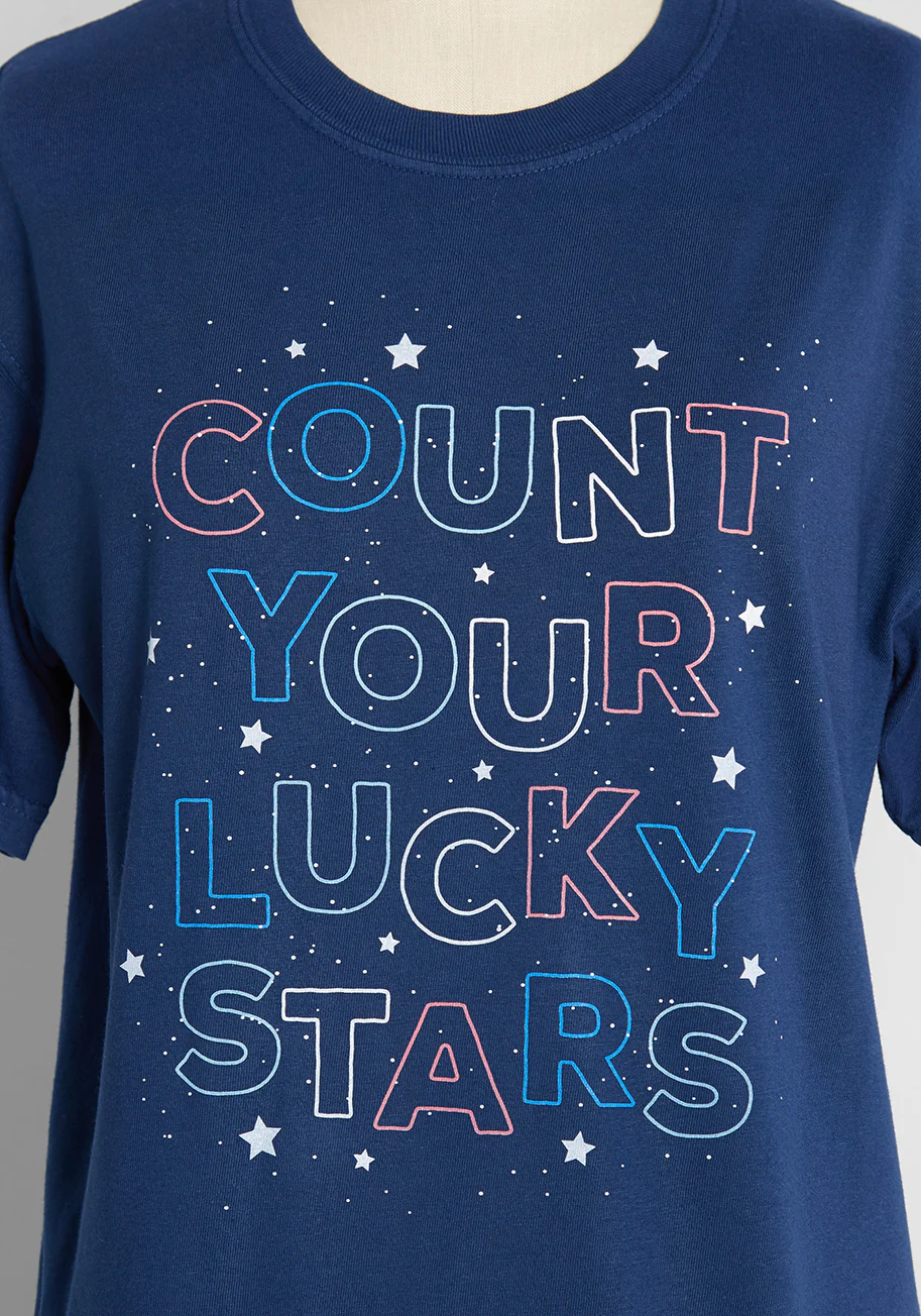 Count Your Lucky Stars Graphic Tee - Olabens