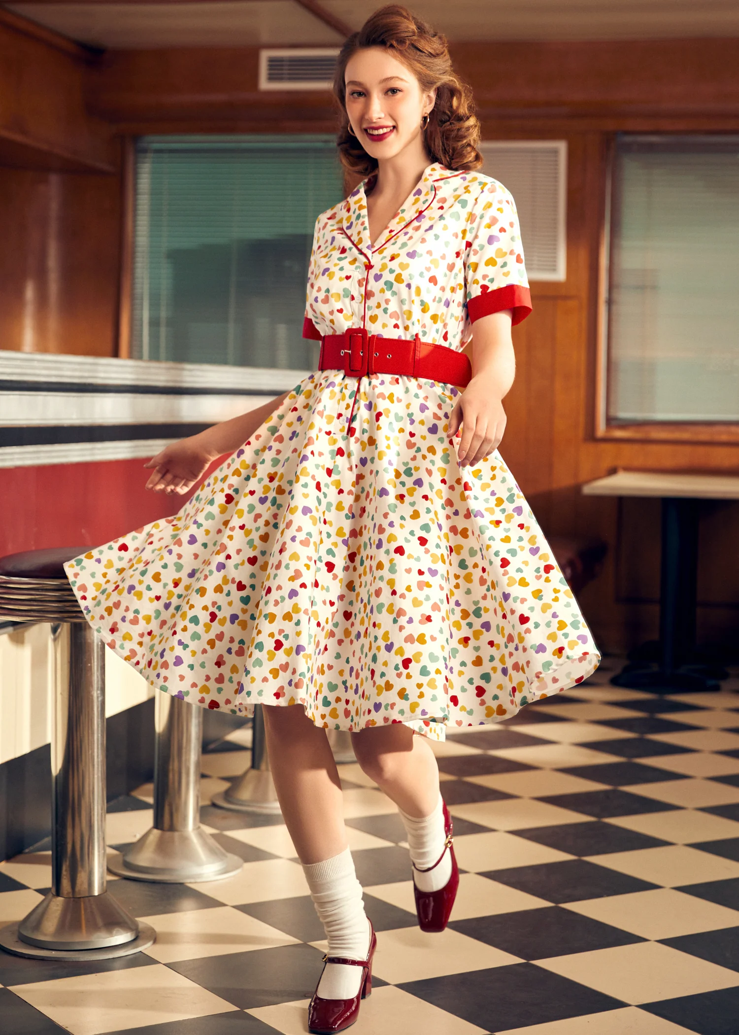 Elegant Epoch Belted Shirtdress - Olabens