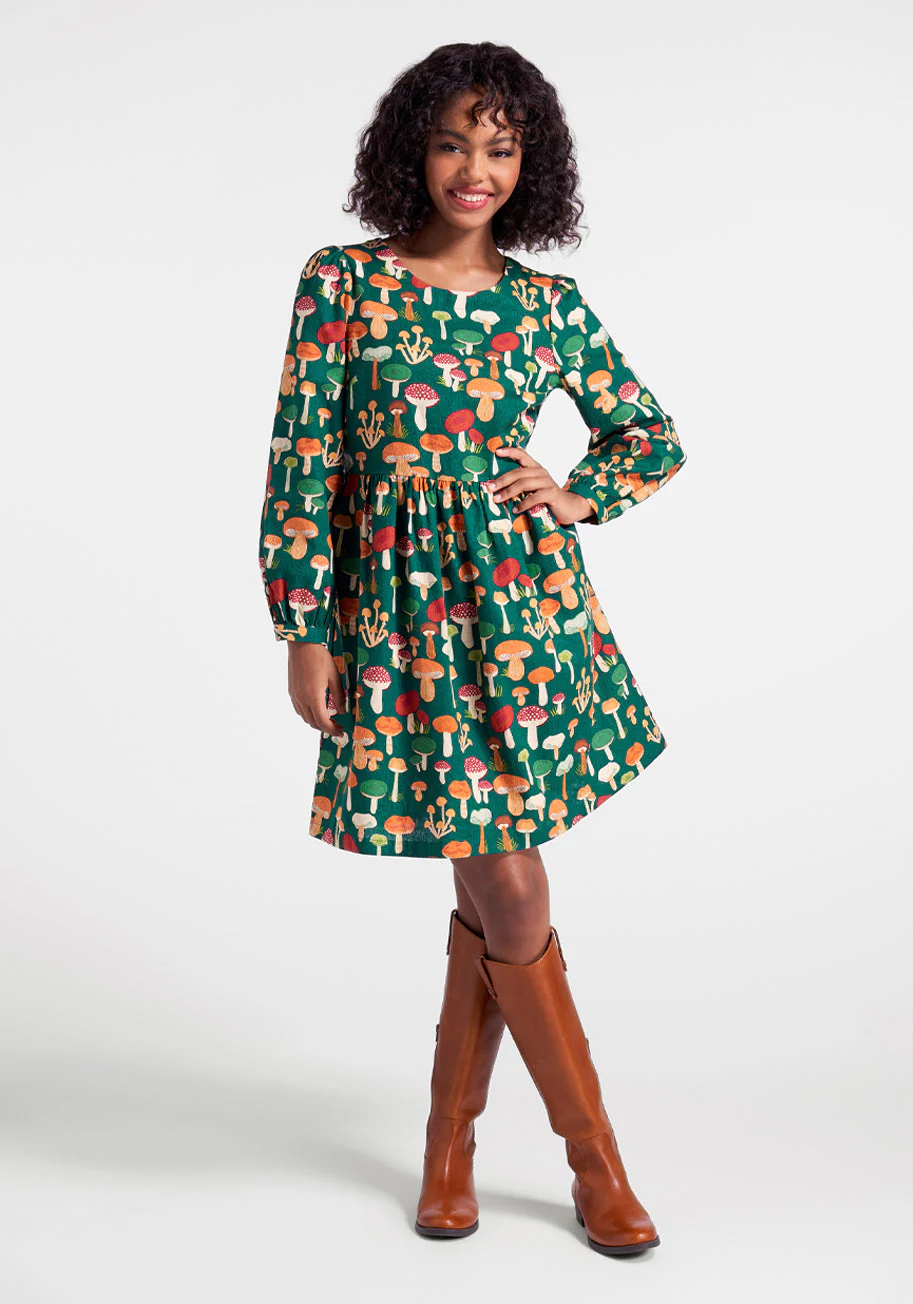 Gimme Some Shroom A-Line Dress - Olabens