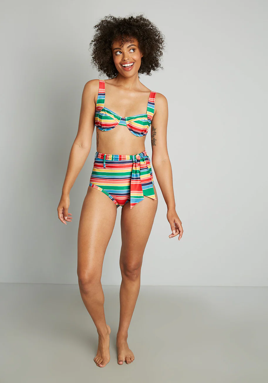The Greta High-Waisted Bikini Bottom - Olabens