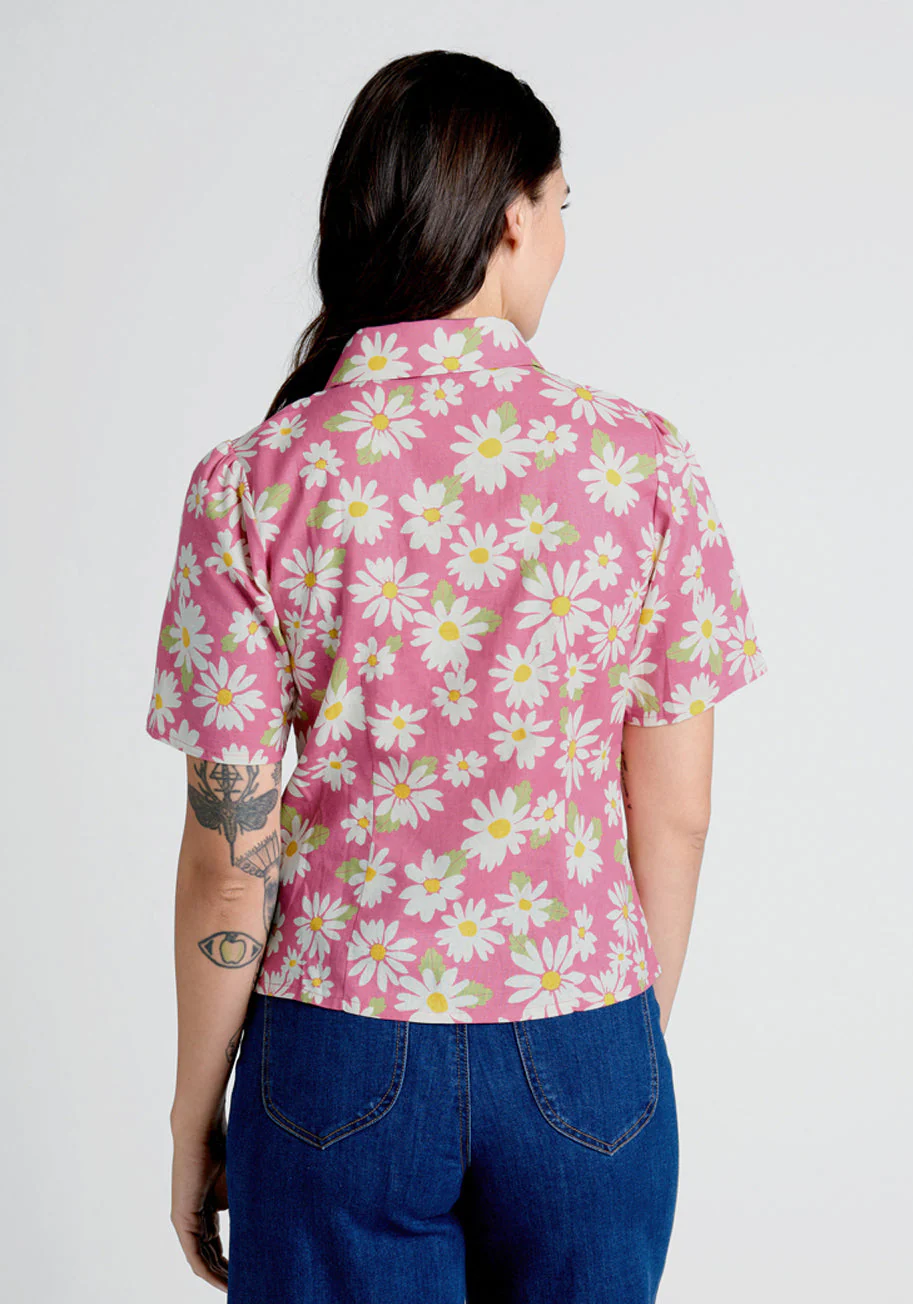 Sweet Summer Zephyr Button-Up Blouse - Olabens