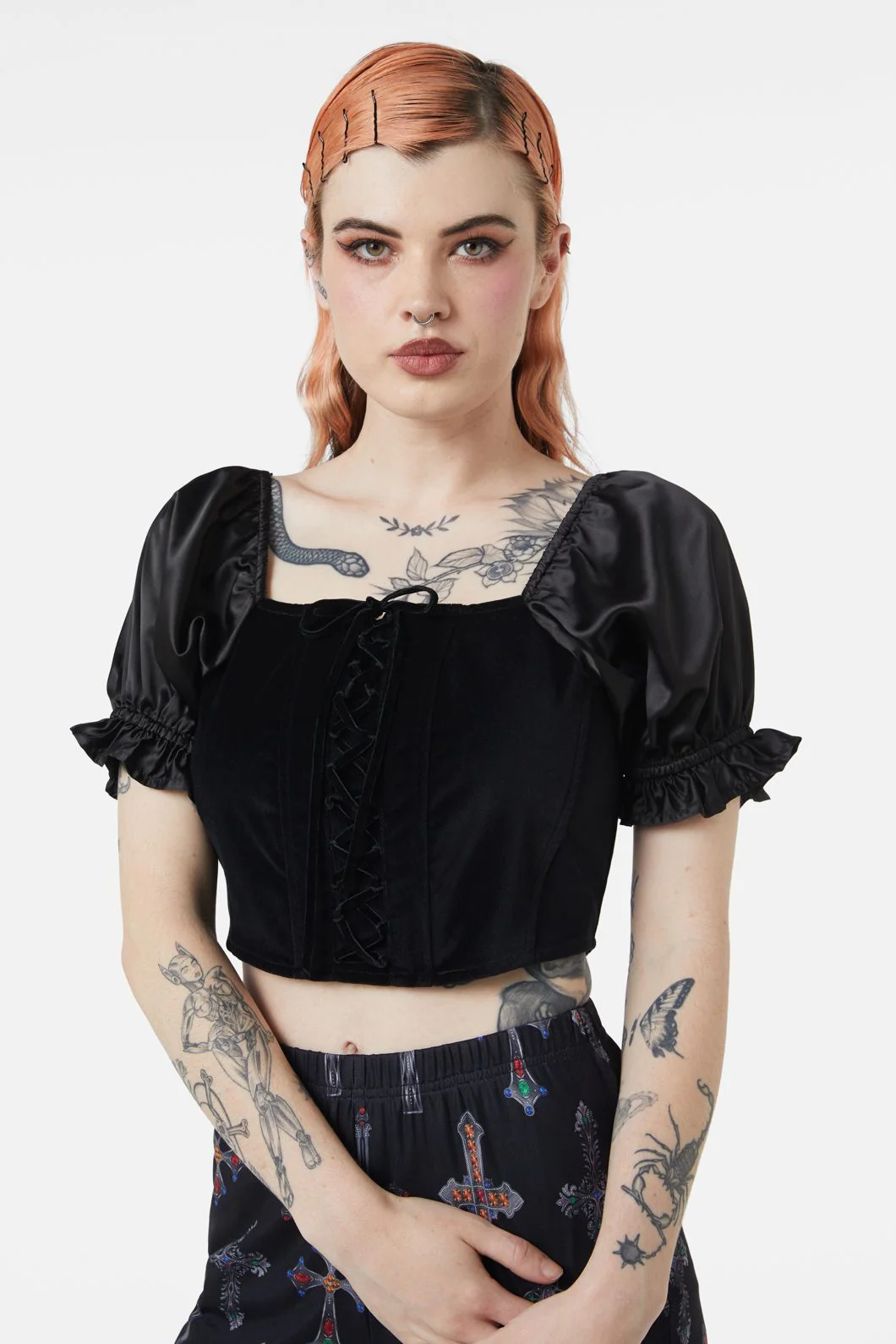 Boudoir Maid Velvet Corset - Olabens