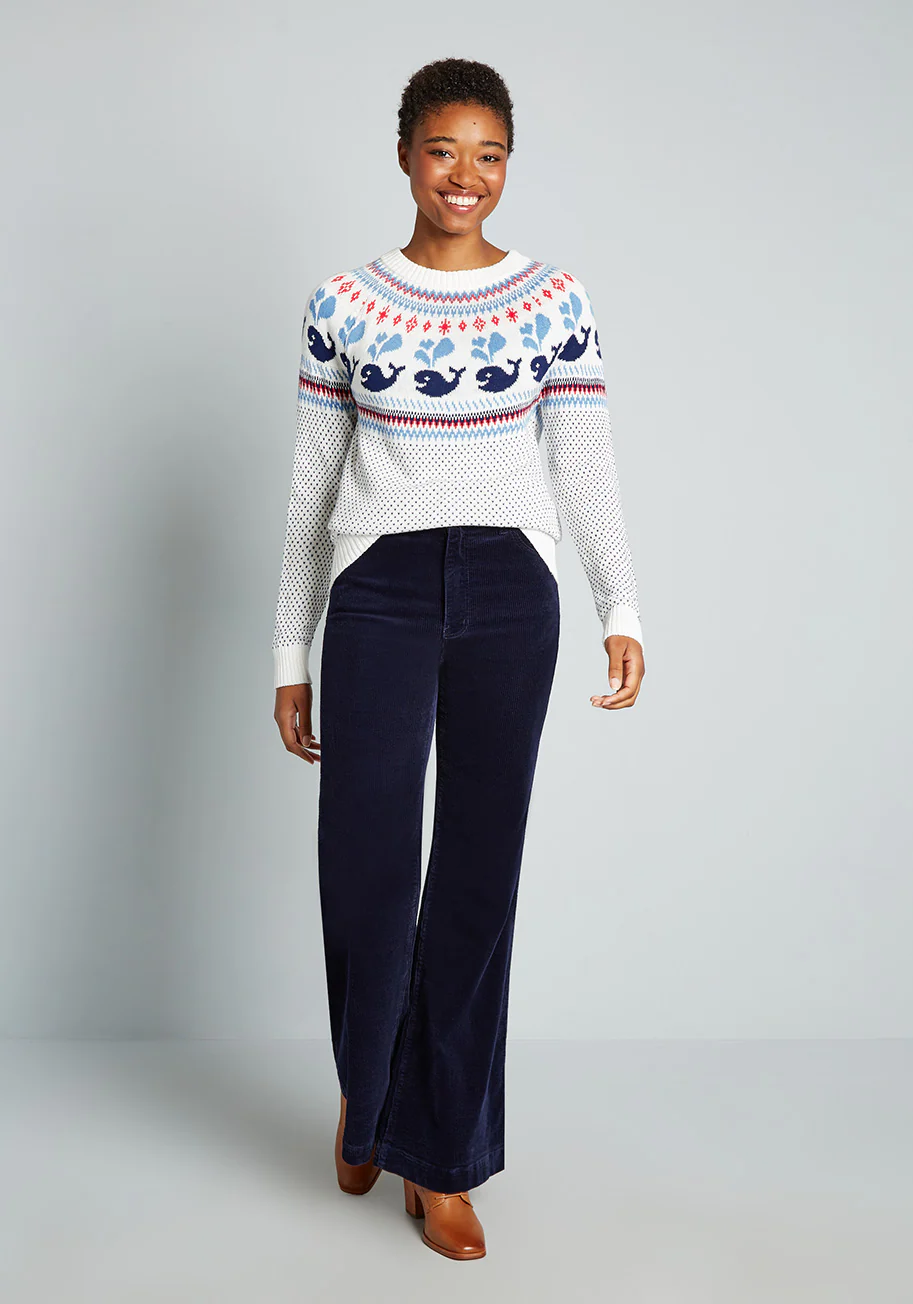 Sailing With Whales Fair Isle Sweater - Olabens