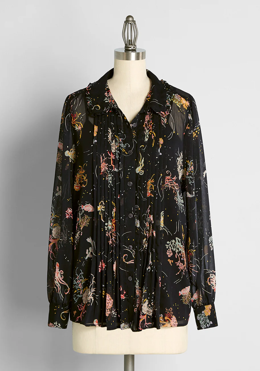 Layer of Allure Button-Up Blouse - Olabens