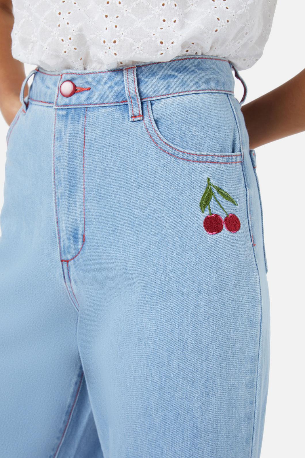 Cherry Embroidered Jean - Olabens
