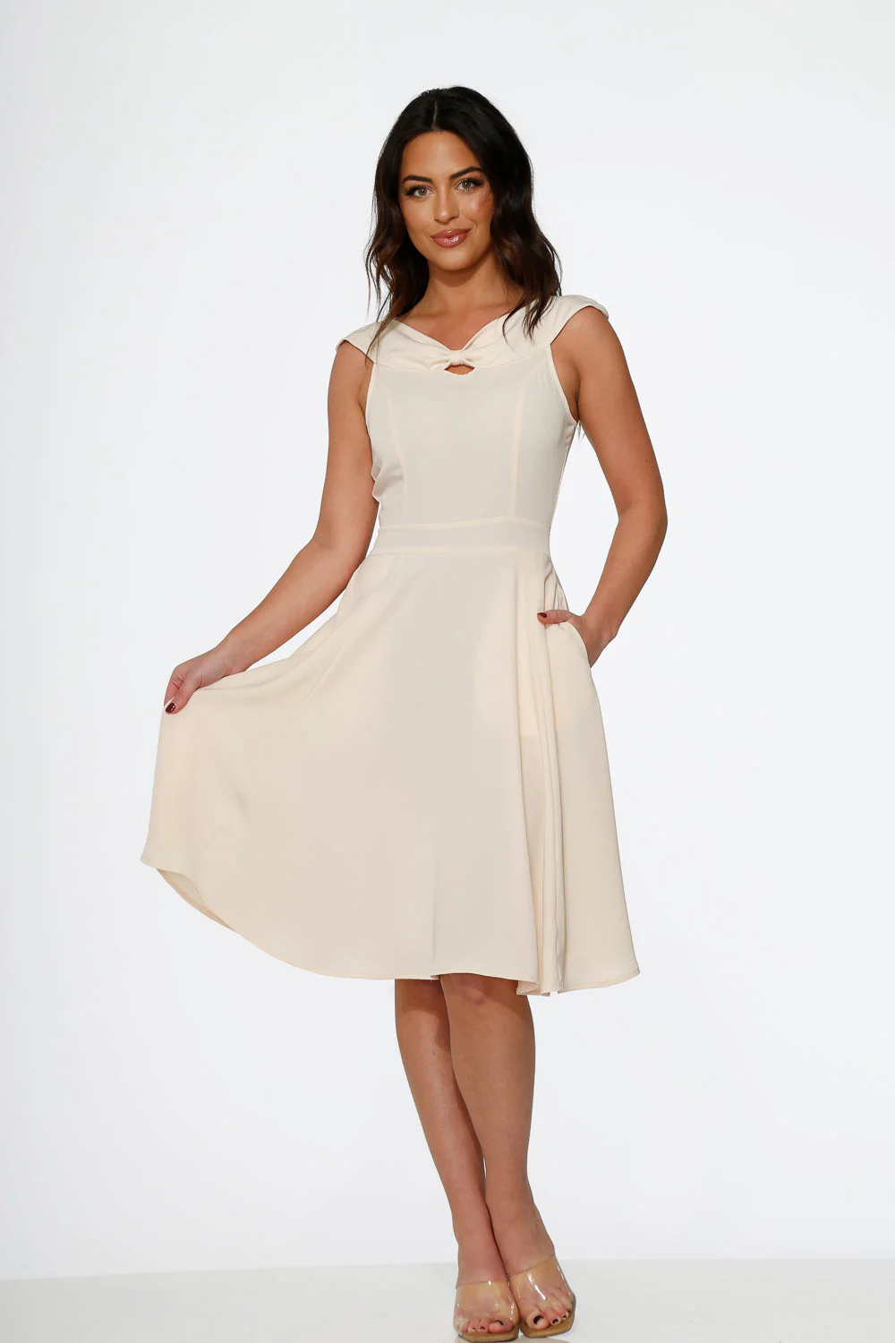 Off White Occasional Swing Dress - Olabens