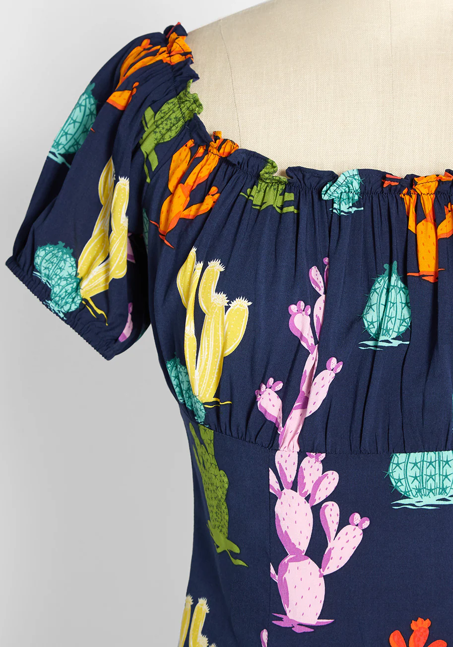 Isnyt x Collectif Caught Up in the Cacti Off-Shoulder Top - Olabens